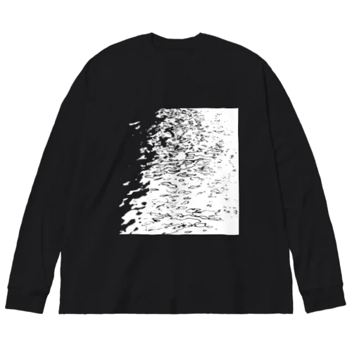 波紋（白×背景なし） Big Long Sleeve T-Shirt