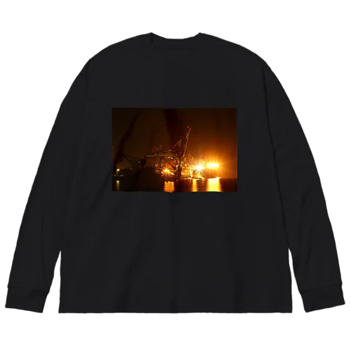 夜のキリン Big Long Sleeve T-Shirt