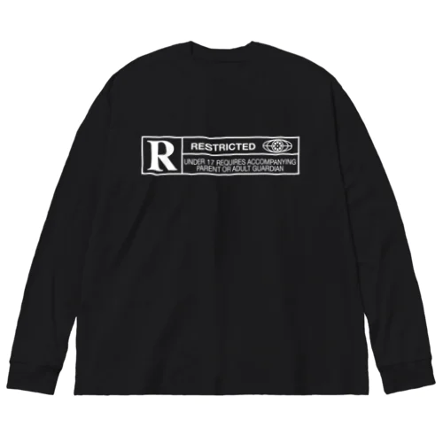 R RESTRICTED 白ロゴ Big Long Sleeve T-Shirt