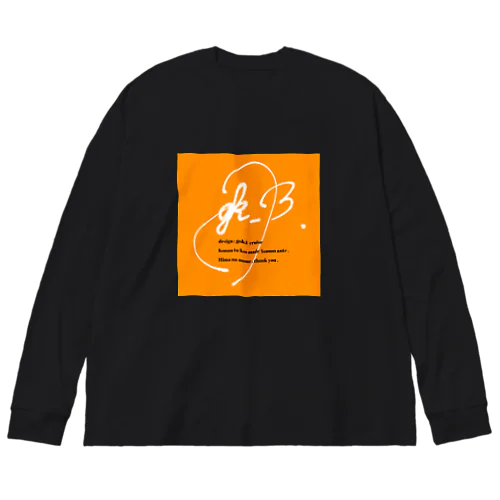 ボックスロゴ。(Orange) ビッグシルエットロングスリーブTシャツ