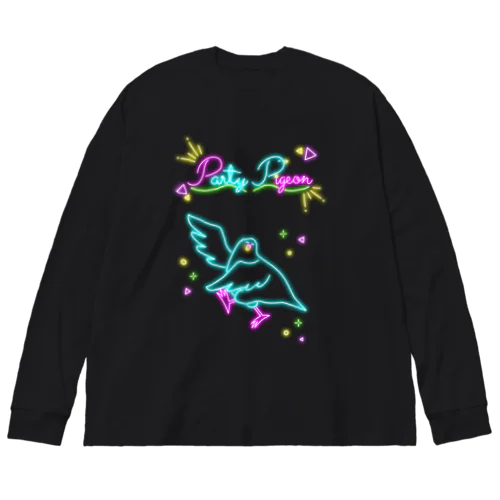 穏和な鳩 パリピネオン Big Long Sleeve T-Shirt