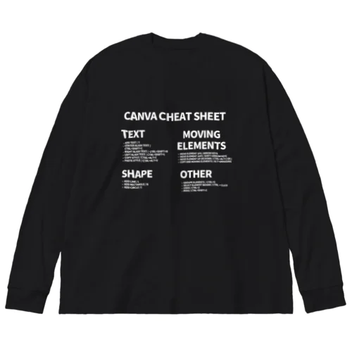 canvaのショートカットチートシート(フォントカラー白) ビッグシルエットロングスリーブTシャツ