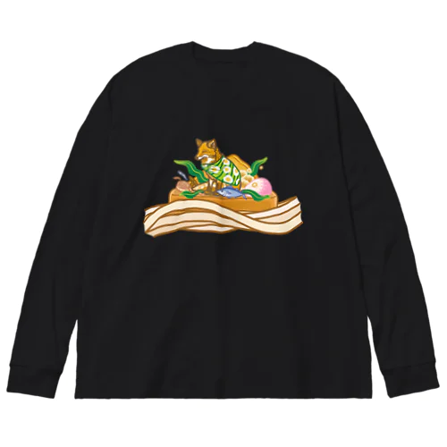 きつねうどん ビッグシルエットロングスリーブTシャツ