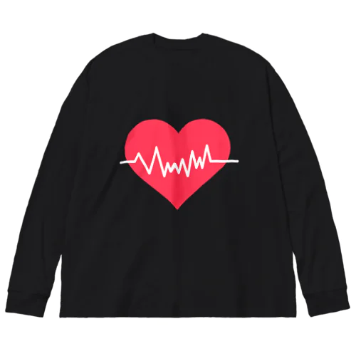 Heart ECG ビッグシルエットロングスリーブTシャツ