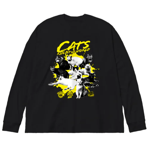 猫が世界を支配する（黄） Big Long Sleeve T-Shirt