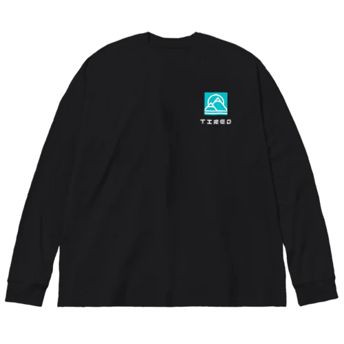 【HB】tired.ロゴ　白 Big Long Sleeve T-Shirt