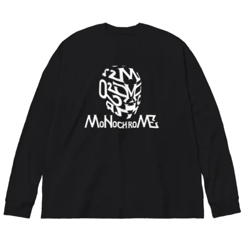 MoNochroMEマスク（白） 루즈핏 롱 슬리브 티셔츠