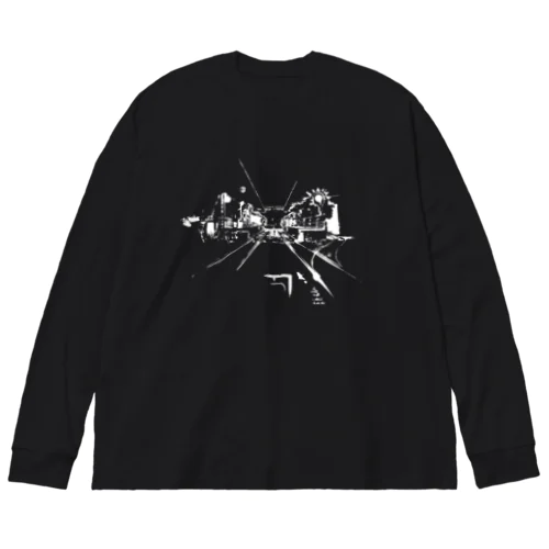 真夜中の線路 Big Long Sleeve T-Shirt