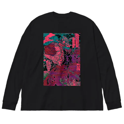 GLITCH-武者UKIYOE Big Long Sleeve T-Shirt