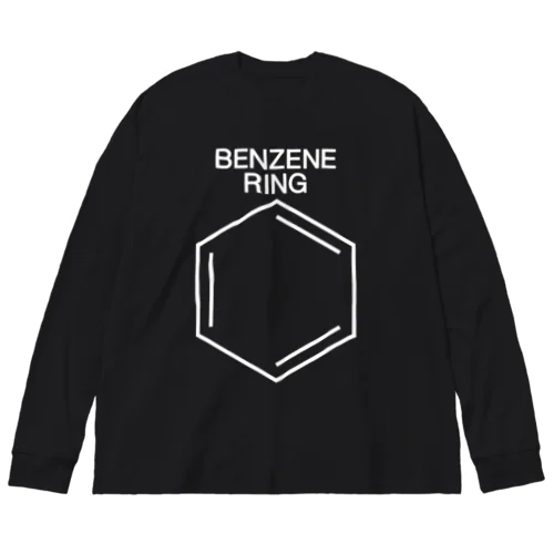 BENZENE RING-ベンゼン環の構造式-白ロゴ ビッグシルエットロングスリーブTシャツ