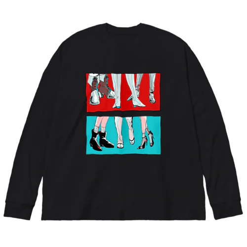 6人(黒用) Big Long Sleeve T-Shirt