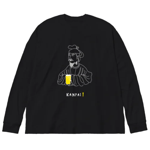 偉人 × BEER（聖徳太子）白線画 Big Long Sleeve T-Shirt