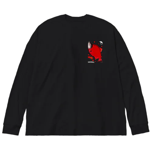 紅鮭（RED SALMON）あらゆる生命たちへ感謝をささげます。　 ビッグシルエットロングスリーブTシャツ