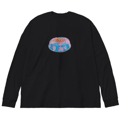 Colorful marble cake 派手なケーキ Big Long Sleeve T-Shirt