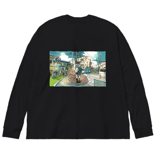 猫注意。 Big Long Sleeve T-Shirt