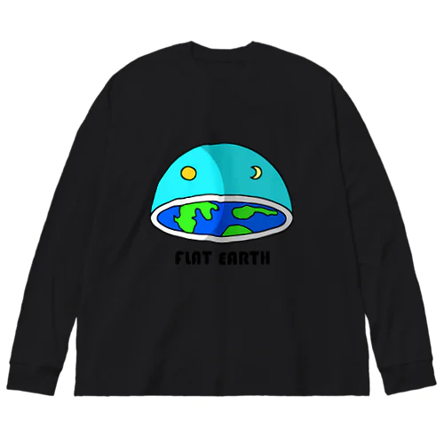 フラットアース　(FLAT　EARTH）透明背景 Big Long Sleeve T-Shirt