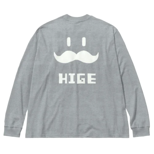 ヒゲHIGE（白抜き） Big Long Sleeve T-Shirt