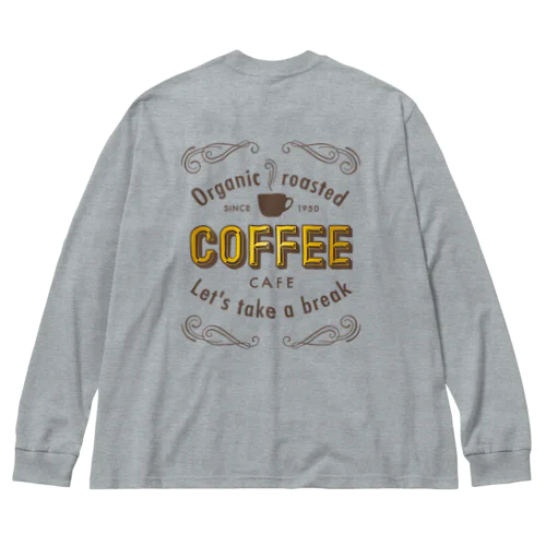 コーヒー カフェ ビッグシルエットロングスリーブTシャツ