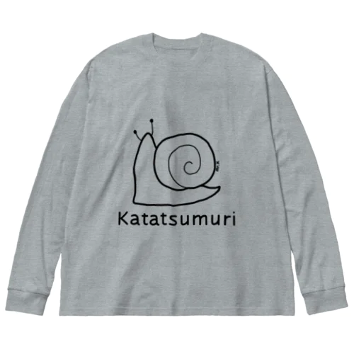 Katatsumuri (カタツムリ) 黒デザイン ビッグシルエットロングスリーブTシャツ