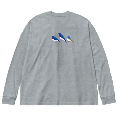 I love blue birds 7 -2 コルリ ビッグシルエットロングスリーブTシャツ