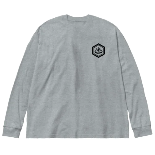 [☆両面] WE LOVE ONSEN (ブラック) Big Long Sleeve T-Shirt