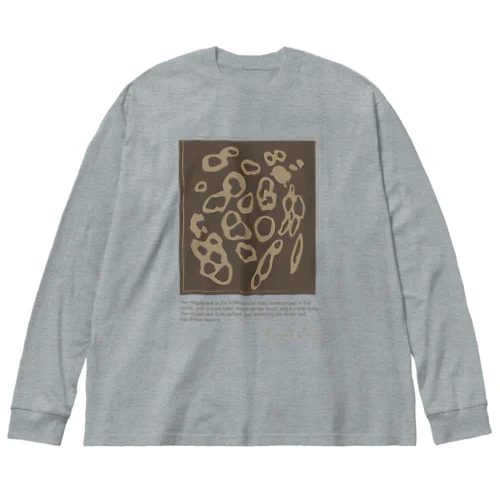 ワモン アザラシ 柄 ブラウン Ringed seal pattern Brown Big Long Sleeve T-Shirt