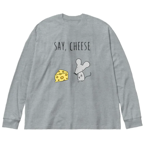 ねずみはチーズと ビッグシルエットロングスリーブTシャツ