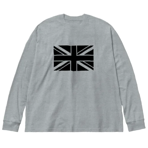 ユニオンジャック イギリス国旗 ブラック ビッグシルエットロングスリーブTシャツ