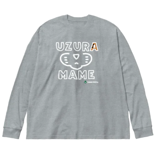 白 UZURA MAME  ビッグシルエットロングスリーブTシャツ