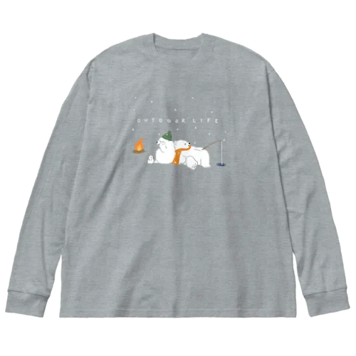 アウトドアライフを満喫する白くま(冬) Big Long Sleeve T-Shirt