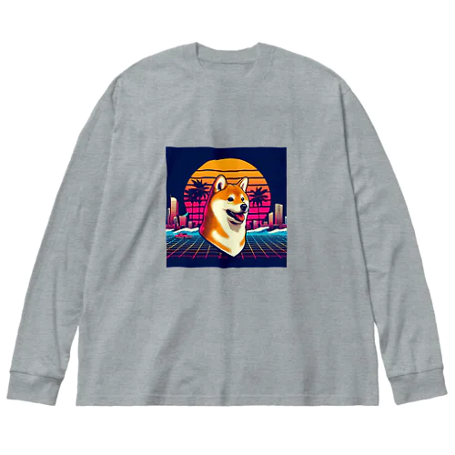 80s_pop Dog No.1 (Shiba Inu) Big Long Sleeve T-Shirt
