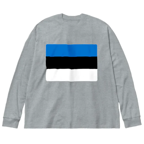 エストニアの国旗 ビッグシルエットロングスリーブTシャツ