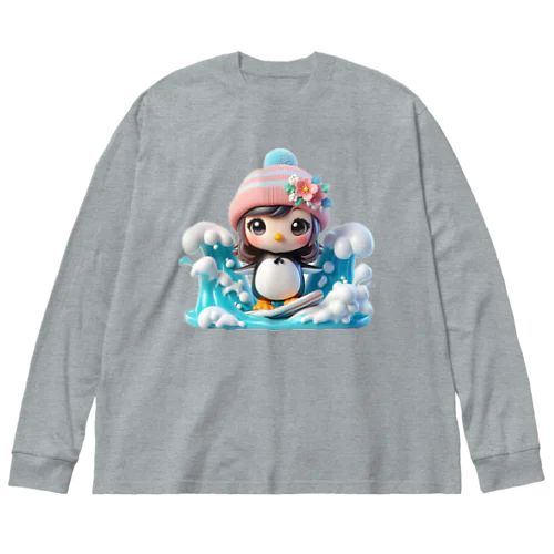 サーファーペンギンちゃん ビッグシルエットロングスリーブTシャツ