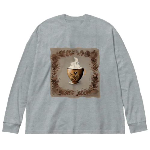 A richly decorated coffee-inspired T-shirt design ビッグシルエットロングスリーブTシャツ