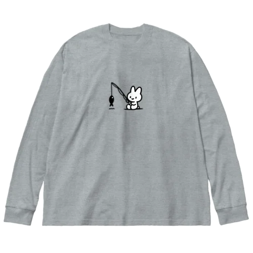 魚釣りをするウサギさん Big Long Sleeve T-Shirt
