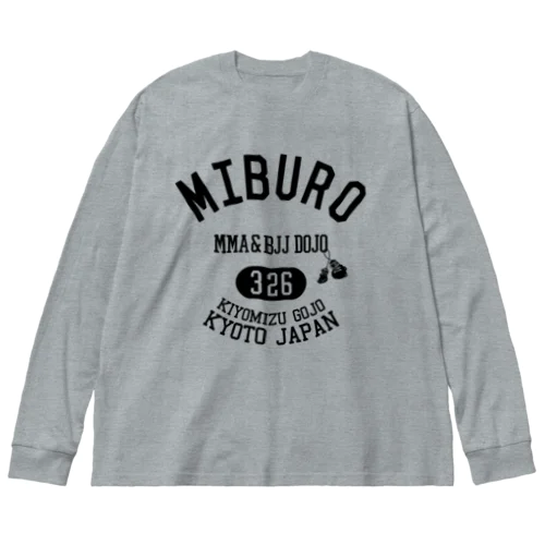 カレッジロゴ ブラック ビッグシルエットロングスリーブTシャツ