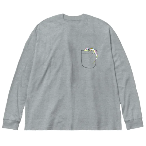 ポケットトカゲ ビッグシルエットロングスリーブTシャツ