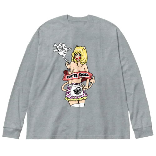 pop'n pinupgirl01 ビッグシルエットロングスリーブTシャツ