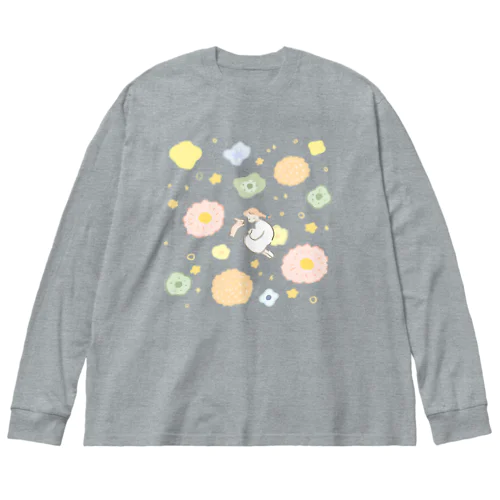 花畑と星屑 ビッグシルエットロングスリーブTシャツ