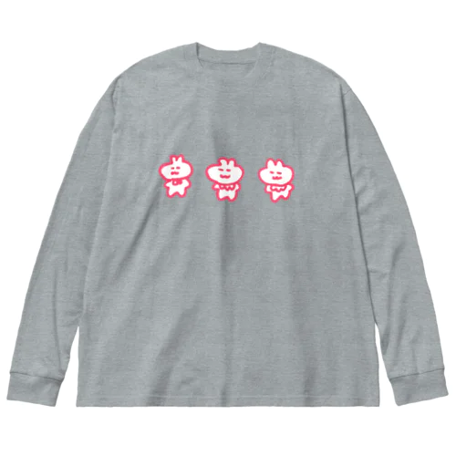 さんびきうさすけ ビッグシルエットロングスリーブTシャツ