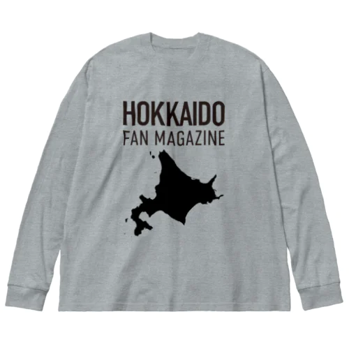 北海道ファンマガジン黒地図ロゴ ビッグシルエットロングスリーブTシャツ