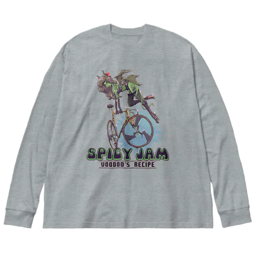 "SPICY JAM" (green) ビッグシルエットロングスリーブTシャツ