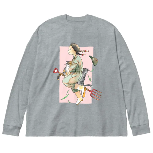 フォークに猫を乗せて Big Long Sleeve T-Shirt