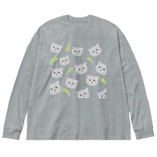 じゃらし猫🐱 ビッグシルエットロングスリーブTシャツ
