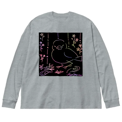 文鳥スクラッチ Big Long Sleeve T-Shirt