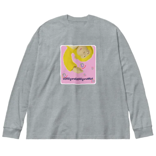 GURUGURUモンキー・ピンク Big Long Sleeve T-Shirt