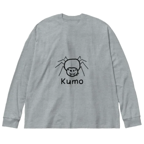 Kumo (クモ) 黒デザイン Big Long Sleeve T-Shirt