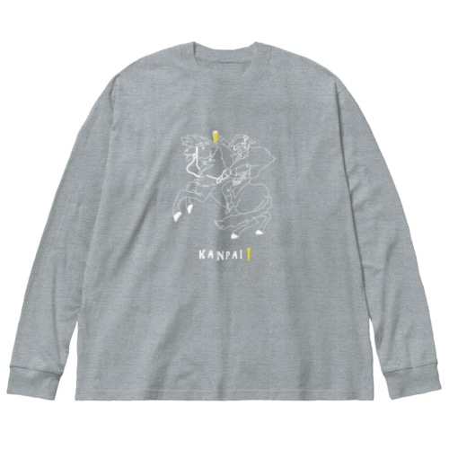 偉人 × BEER（ナポレオン）白線画 Big Long Sleeve T-Shirt