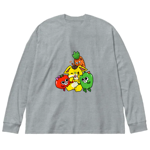 お野菜とスパンキー ビッグシルエットロングスリーブTシャツ