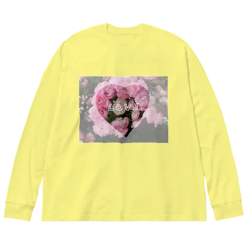 薔薇の花はお好き？？ ビッグシルエットロングスリーブTシャツ